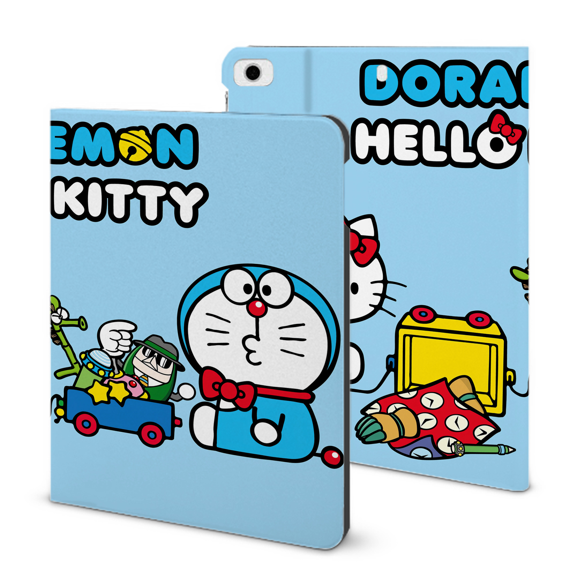 （画像用） ドラえもん Doraemon IPad ケース ブック型 PUレザー TPU 耐衝撃 軽量 薄型 ペン収納なし 全面保護 IPad 各モデル対応